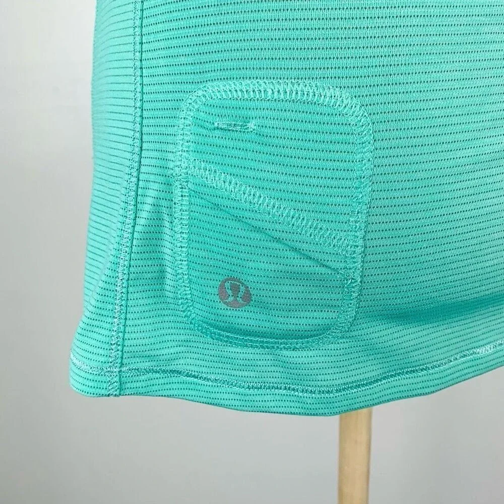 Lululemon Tank Women's 4 Ruffle Detail Tank‎ Turquoise Racer Back - Picture 6 of 8